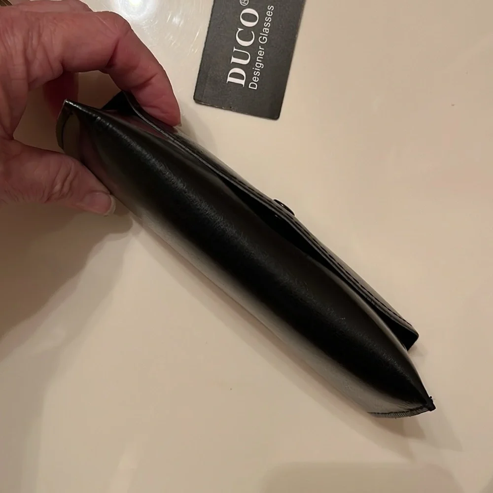 DUCO black sunglasses or eyeglasses case- pre-owned, foldover snap closure